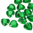 thumbnail image 1 of Uxcell 20Pcs Acrylic Heart Rhinestone 25mm Flat Back Plastic Gems for Jewelry Making, Dark Green, 1 of 7