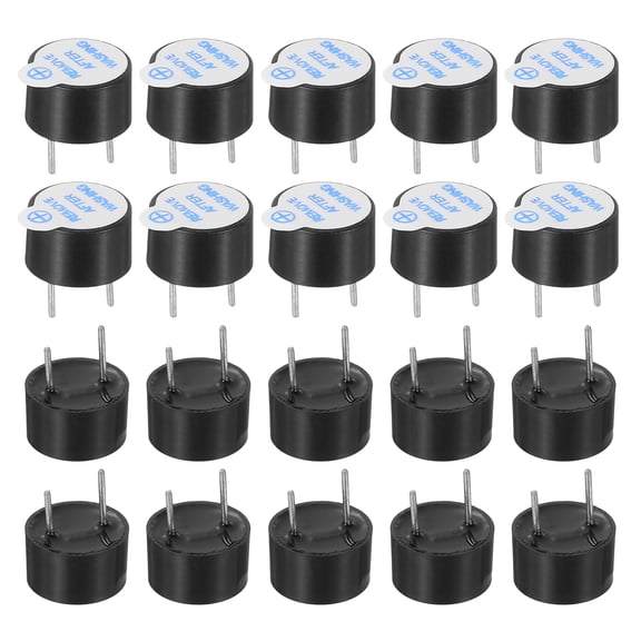 Uxcell 20 Pcs Active Buzzer DC 5V 9x5.5mm 5mm Pitch Electric Tone Buzzer Alarm Piezo Beep Sounder Continuous Sound Beep for Computer Physics Circuits Alarm Safety Warehouse House Shop