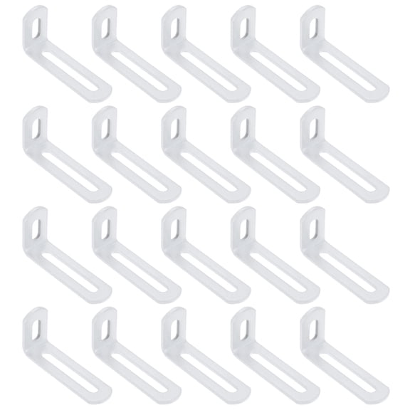 Uxcell 20 Pcs Adjustable Right Angle Brackets, Slotted L-Shape Corner Bracket 2.6"x1.2"x0.7", 90 Degree Steel l Bracket Support for Shelves, Wood Furniture Construction, White