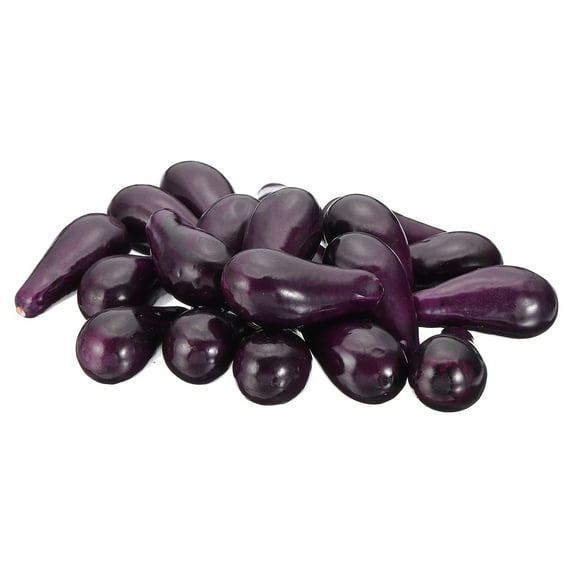 Uxcell 20 Pcs Artificial Mini Eggplant, Foam Lifelike Fake Fruit Model Small Eggplant