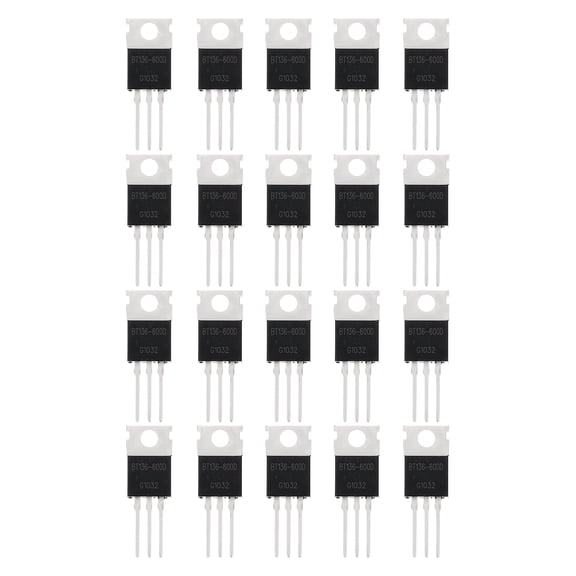 Uxcell 20 Pcs Bidirectional Thyristor BT136-600D TO-220 600V 4A Rail Silicon Controlled Rectifiers for Electronic Instruments Smart Home Appliances Drones