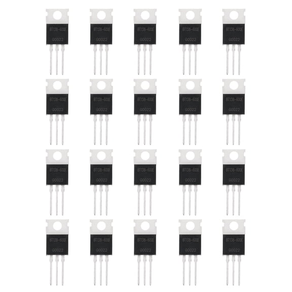 Uxcell 20 Pcs Bidirectional Thyristor BT138-600E TO-220 600V 12A Rail Silicon Controlled Rectifiers for Electronic Instruments Smart Home Appliances Drones