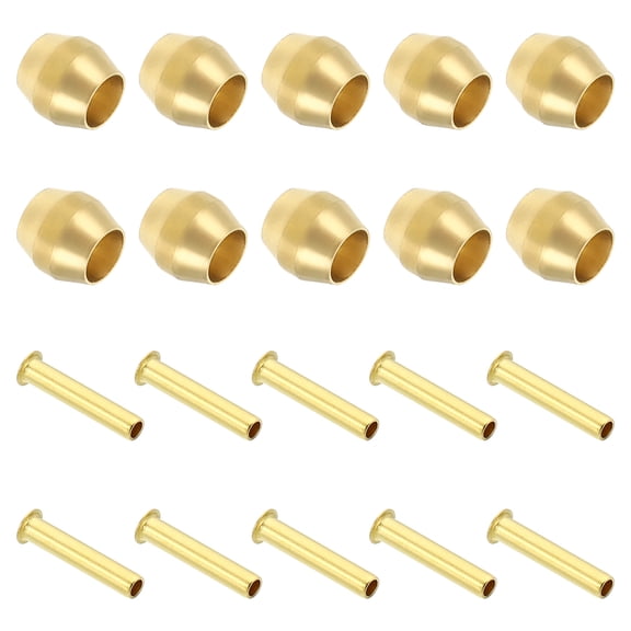 Uxcell 20 Pcs Brass Compression Sleeves Ferrules for 1/8 Inch OD Hose Tube