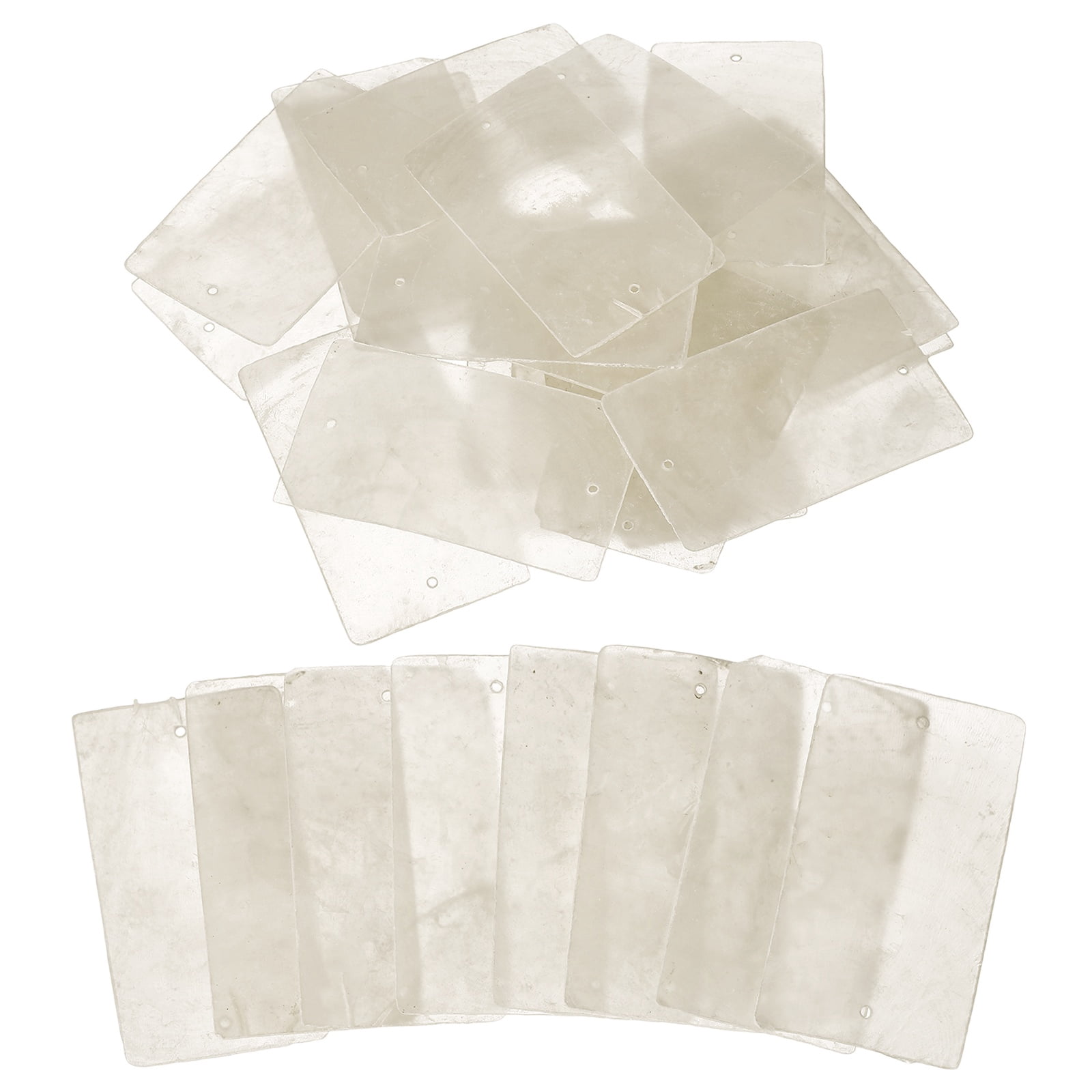 Uxcell 20 Pcs Capiz Shells, 40 mm x 70 mm Natural White Square Mica ...