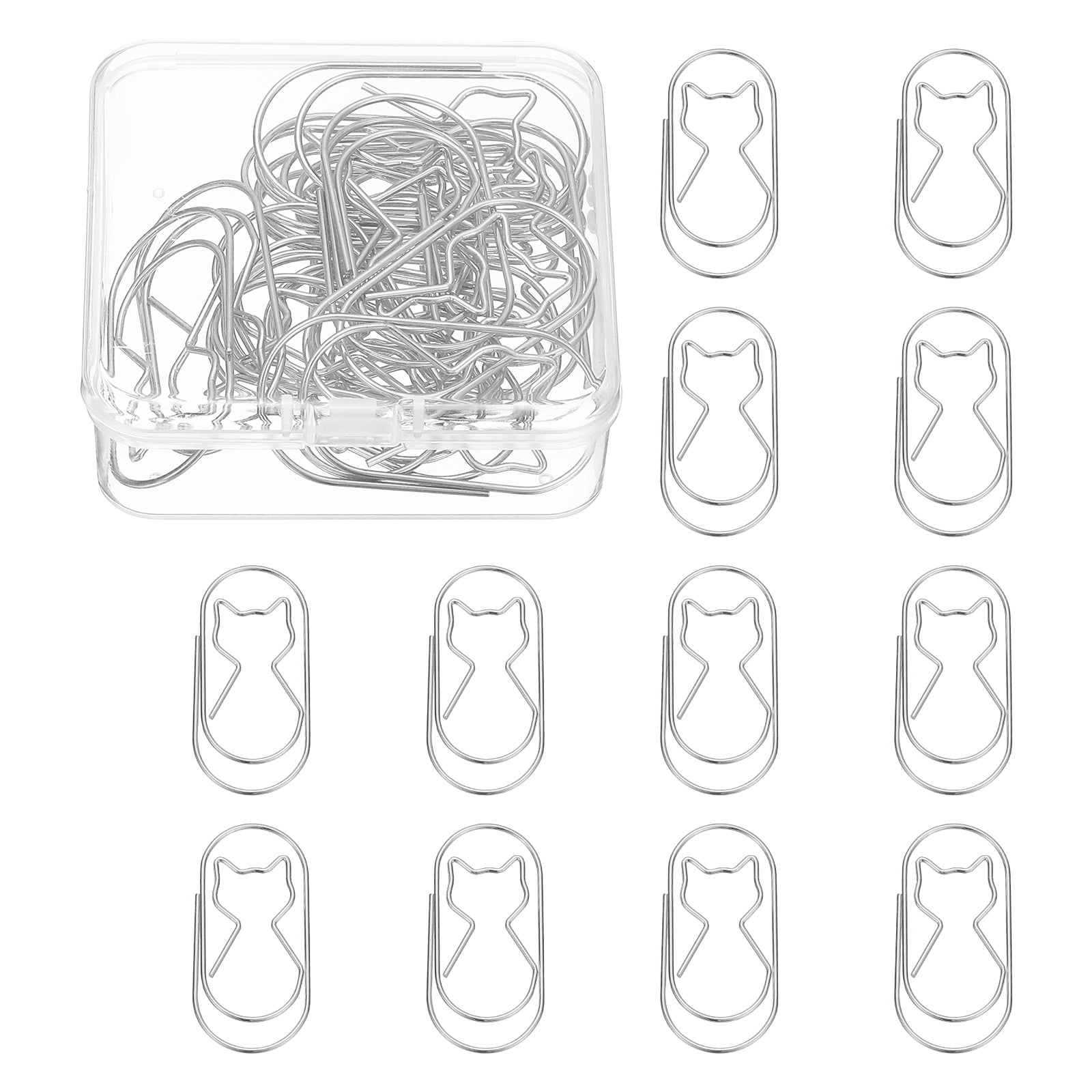 PATIKIL 20 Pcs Heart Shape Paper Clip, Metal Cute Small Paper Clamp Clips For