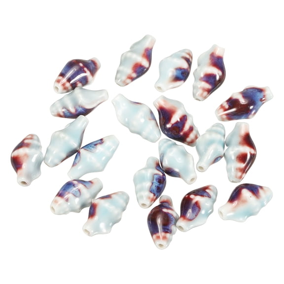 Uxcell 20 Pcs Ceramic Conch Shell Beads, 20mm Ocean Theme Spacer Bead Porcelain Seashell Spacer for Jewelry Making DIY Bracelets Earring Necklace Keychain Crafts, Light Blue