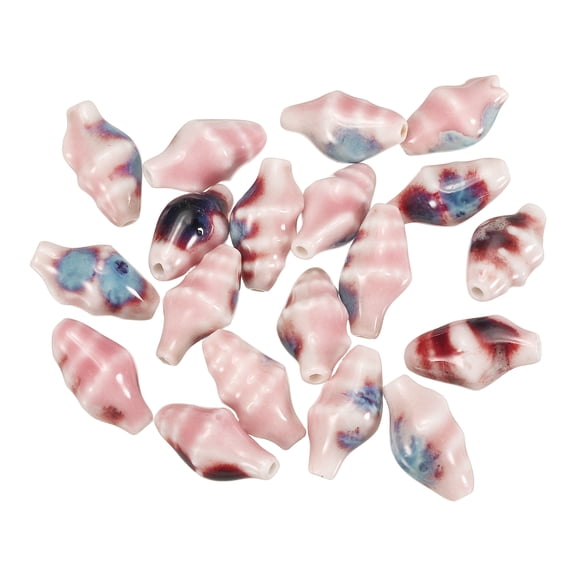 Uxcell 20 Pcs Ceramic Conch Shell Beads, 20mm Ocean Theme Spacer Bead Porcelain Seashell Spacer for Jewelry Making DIY Bracelets Earring Necklace Keychain Crafts, Pink