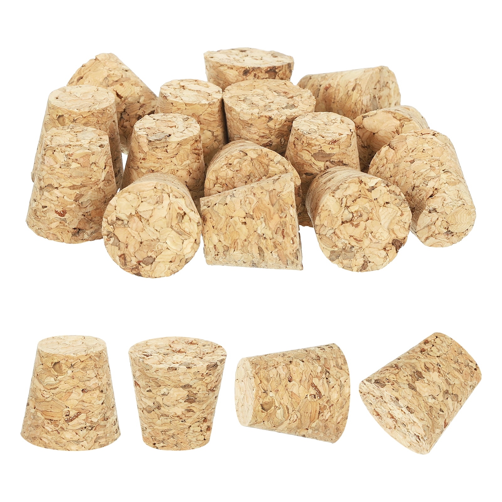 Uxcell 20 Pcs Cork for Bottles Stoppers Cork Plugs, 0.71x0.51x0.71 Inch ...