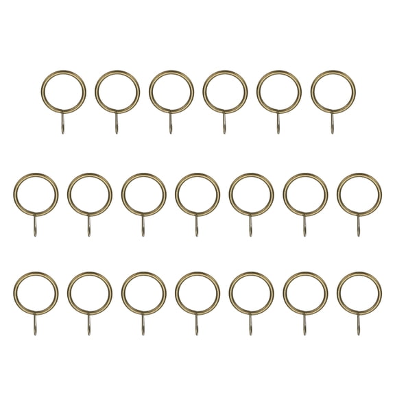 Uxcell 20 Pcs Curtain Rings with Eyelets, 1"ID Sliding Smoothly Metal Drapery Ring Fit Up to 0.88" Curtain Rod, Bronze