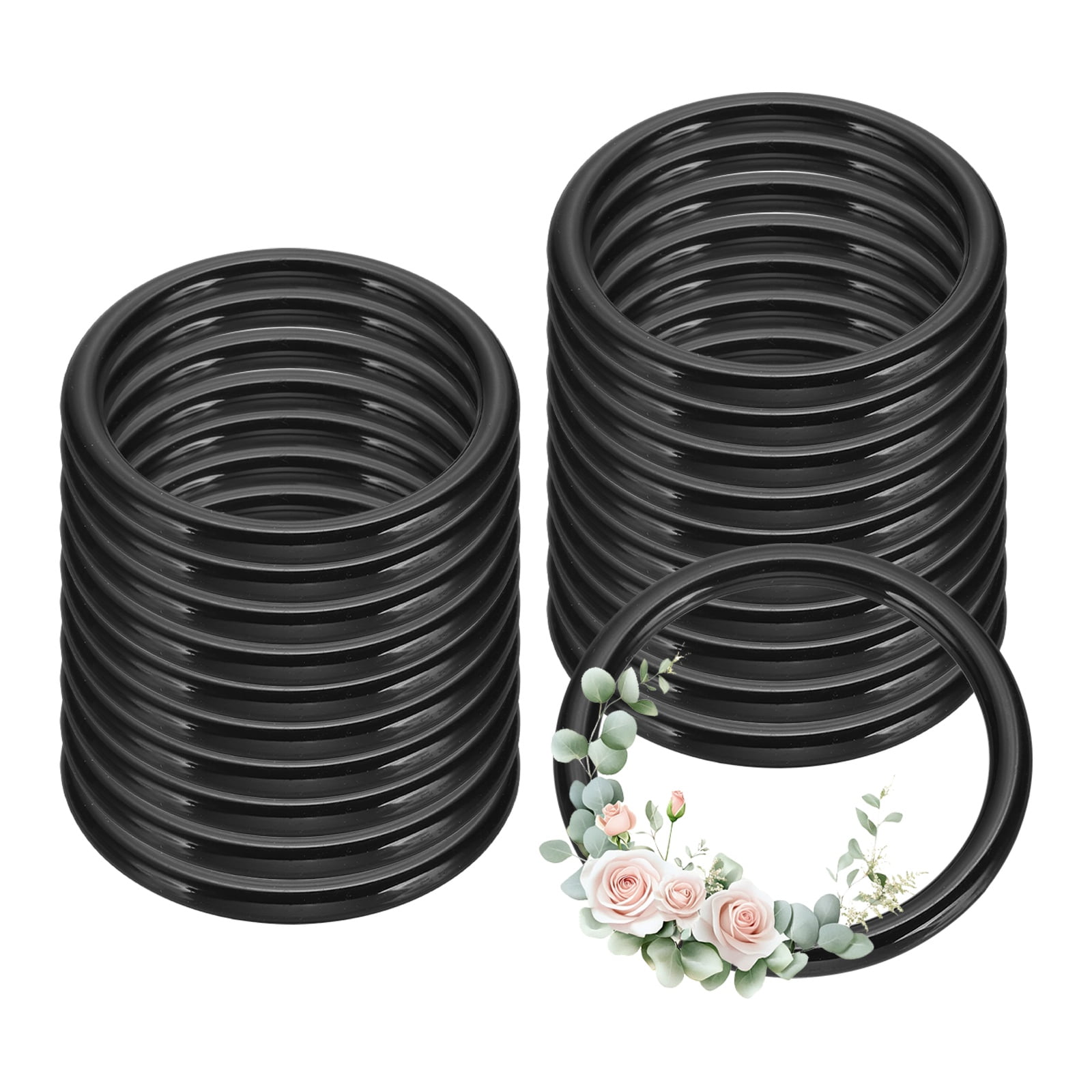 Uxcell 20 Pcs Dream Catcher Rings, 2.2 inch Floral Macrame Plastic O ...