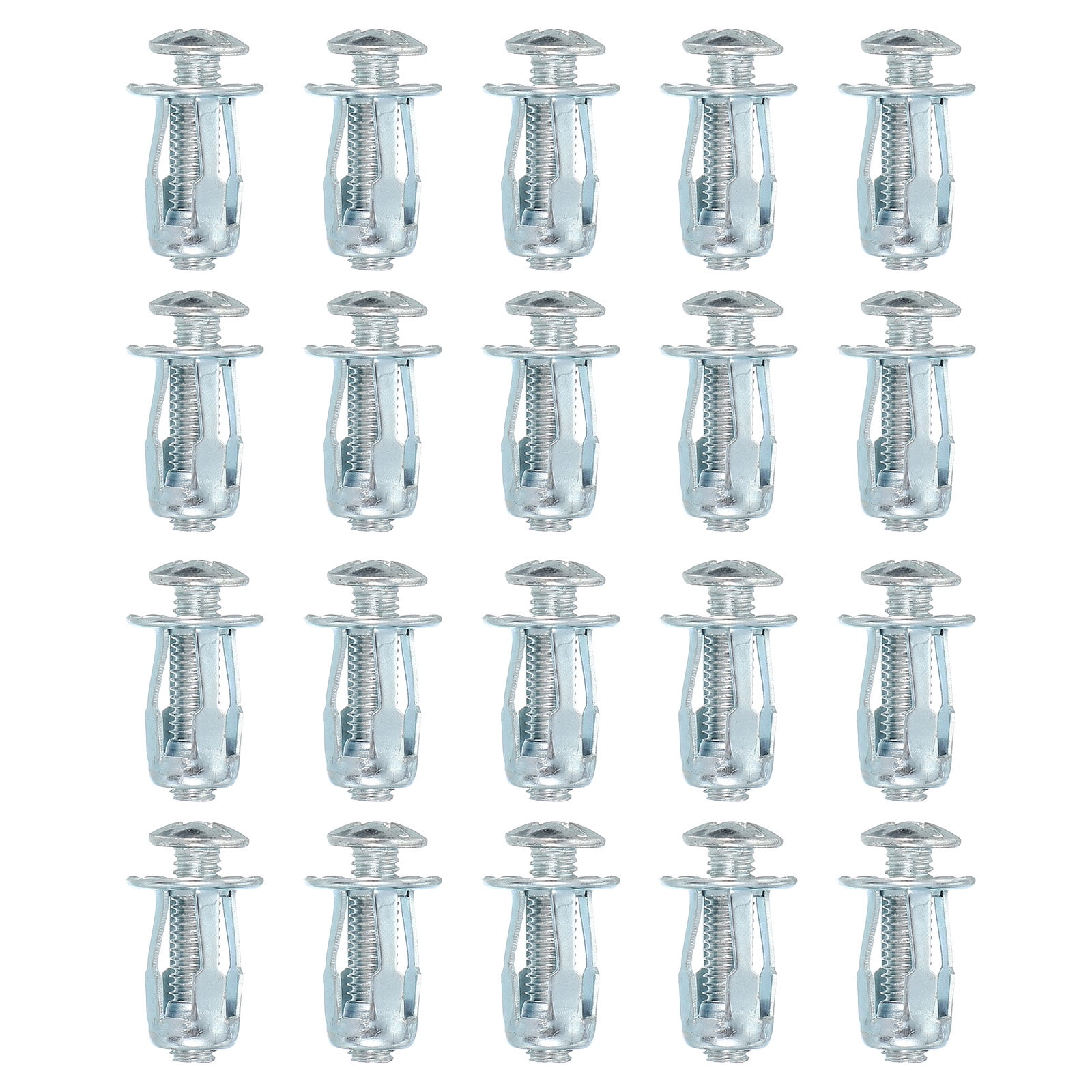 Uxcell 20Pcs Expansion Screw Petal Nuts M6 x 25mm Carbon Steel