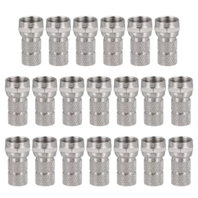 Uxcell 20 Pcs F Type Coaxial Cable Connectors , 75 Ohm Nickel Plating RG6 Coaxial Male Connector with Water Tight O Ring for Cable TV Antennas Routers Modems Satellite TV, Silver