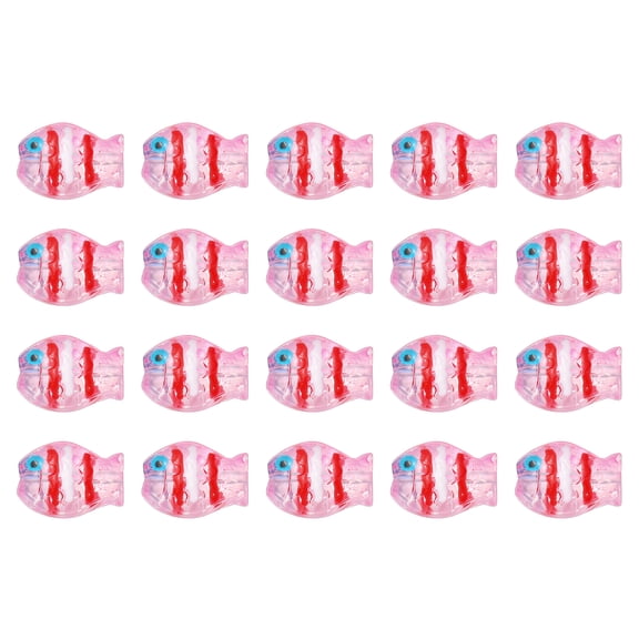 Uxcell 20 Pcs Glass Enamel Fish Beads, Light Pink Handmade Lampworking Ocean Sea Animals Beads for Jewelry Making DIY Bracelet Necklace Craft