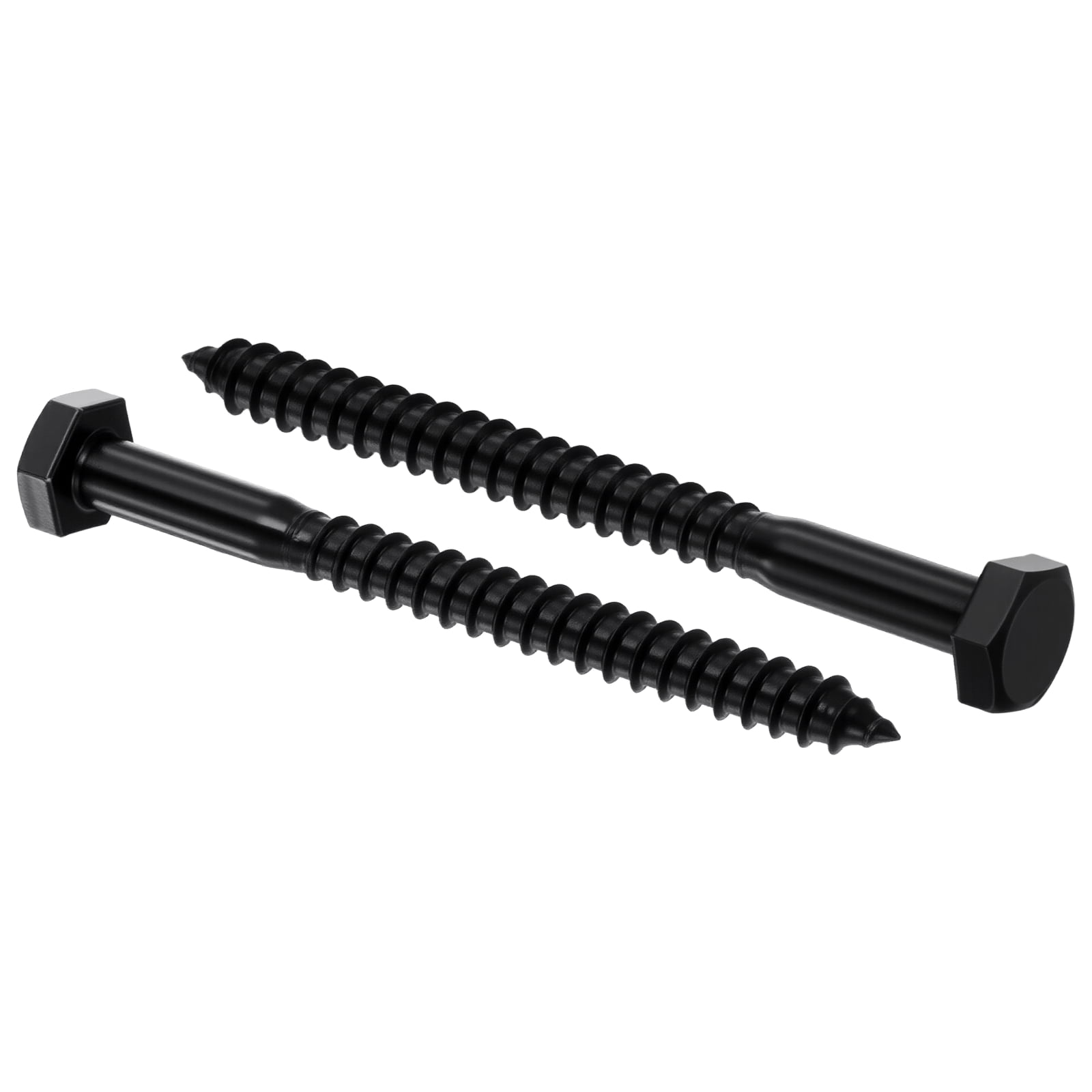 Uxcell 20 Pcs Hex Head Lag Screws - 1/4"x3" Stainless Steel 18-8 (304) Lag Bolts Hexagon Head Heavy Duty Wood Screws for Wood, Decks, Fences, Furniture, Black