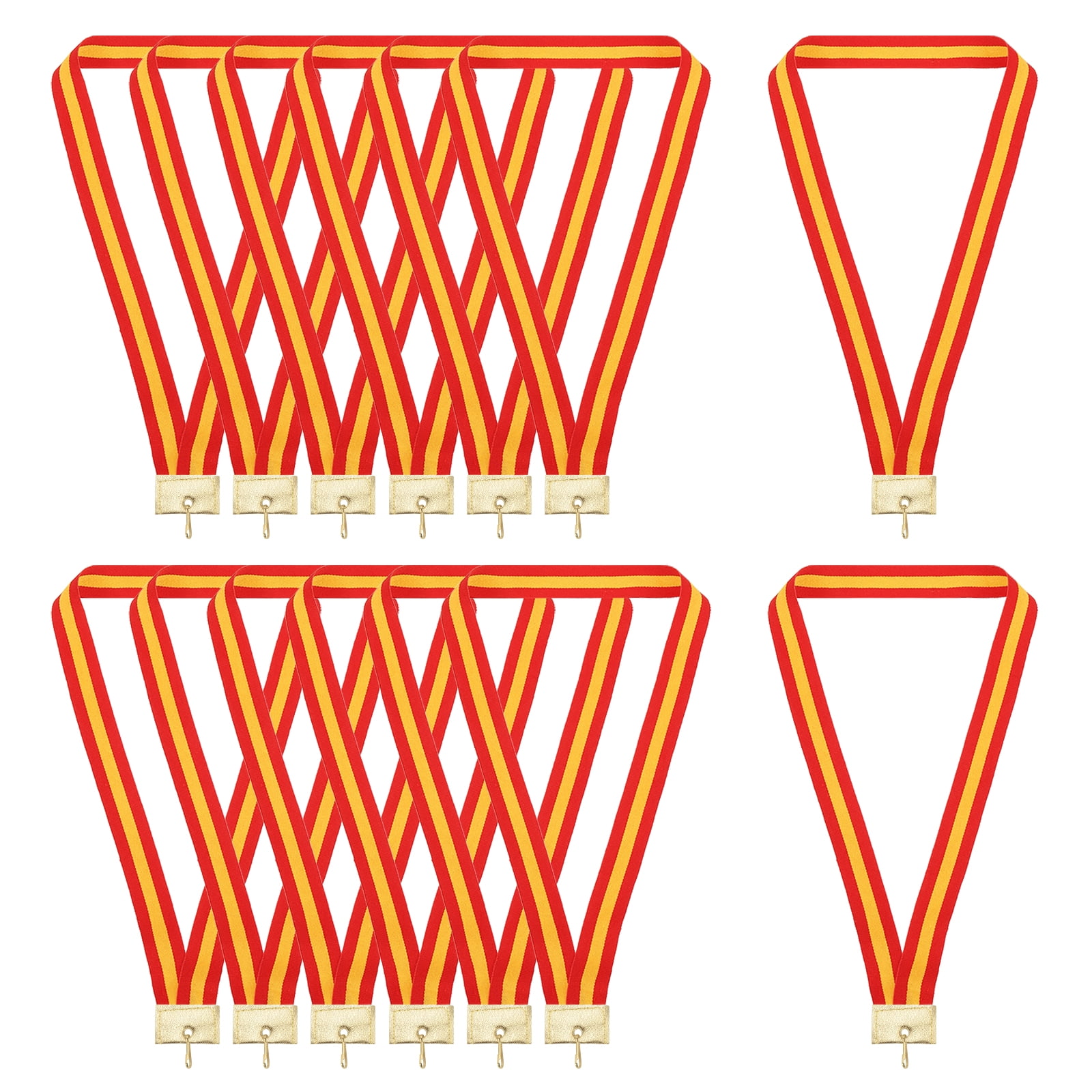 Uxcell 20 Pcs Leather Head Award Neck Ribbons with Snap Clips, Red ...