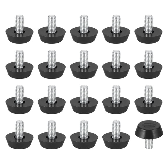 Uxcell 20 Pcs M6x12mm Thread Adjustable Furniture Levelers Table Feet Screw on