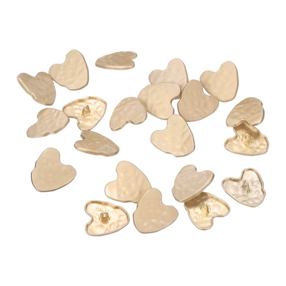 Uxcell 20 Pcs Metal Love Buttons, 25 x 23.5mm Gold Heart Sewing Button for Sewing Fasteners Accessories Coat Clothes Collar Shirt Women Men Blouse Top Cuff