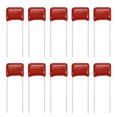 thumbnail image 1 of Uxcell 20 Pcs Metallized Polypropylene Film Capacitors, CBB22 250V 154J 0.15UF Capacitors Assortment Kit for Electronics Appliances and Energy Saving Lamps, Red, 1 of 6