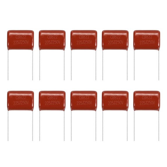 Uxcell 20 Pcs Metallized Polypropylene Film Capacitors, CBB22 250V 225J 2.2UF Capacitors Assortment Kit for Electronics Appliances and Energy Saving Lamps, Red