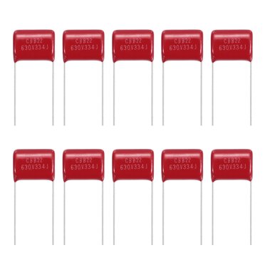 10x CBB22 Metallized Polypropylene Film Capacitor – 630V 0.33uF 330nF 334J – -40~105°C