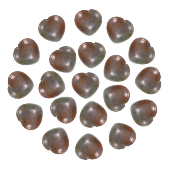 Uxcell 20 Pcs Natural Heart Shaped Crystal Stone, 0.6 Inch Mini Polished Love Gemstone Crystal, Pocket Rock Engraved Worry Stones for Women Gifts Meditation, Gray Green