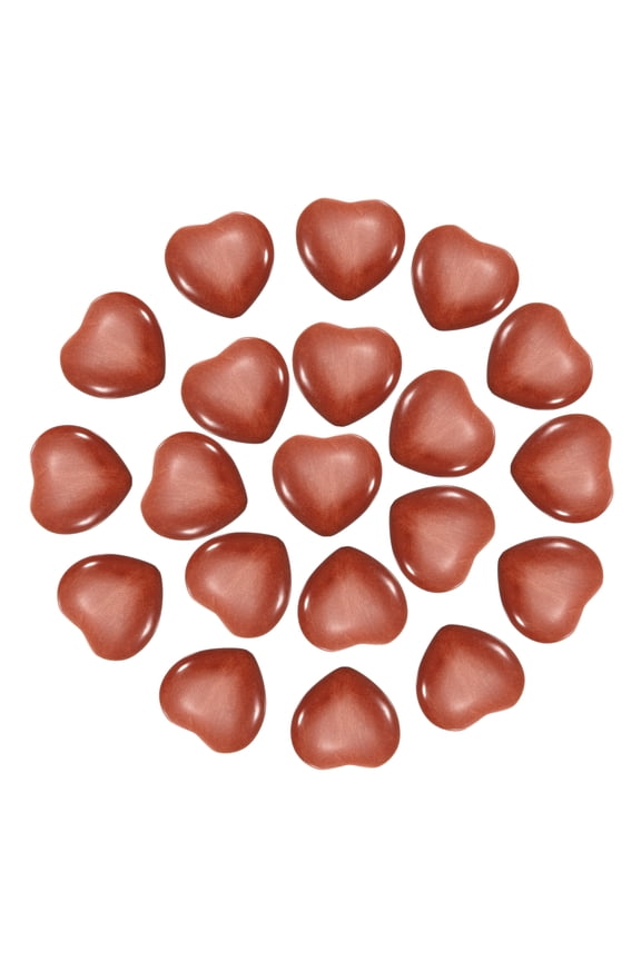 20 Pcs Natural Heart Shaped Crystal Stone, 0.8 Inch Mini Polished Love Gemstone Crystal, Pocket Rock Engraved Worry Stones for Women Gifts Meditation, Red