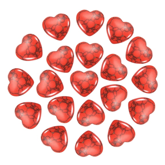 Uxcell 20 Pcs Natural Heart Shaped Crystal Stone, 0.8 Inch Mini Polished Love Gemstone Crystal, Pocket Rock Engraved Worry Stones for Women Gifts Meditation, Light Coral