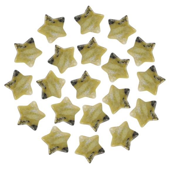Uxcell 20 Pcs Natural Star Crystal Stone, 0.8 Inch Polished Star Gemstone Crystal Bulk, Pocket Rock Worry Stones for Women Gifts Meditation, Serpentine