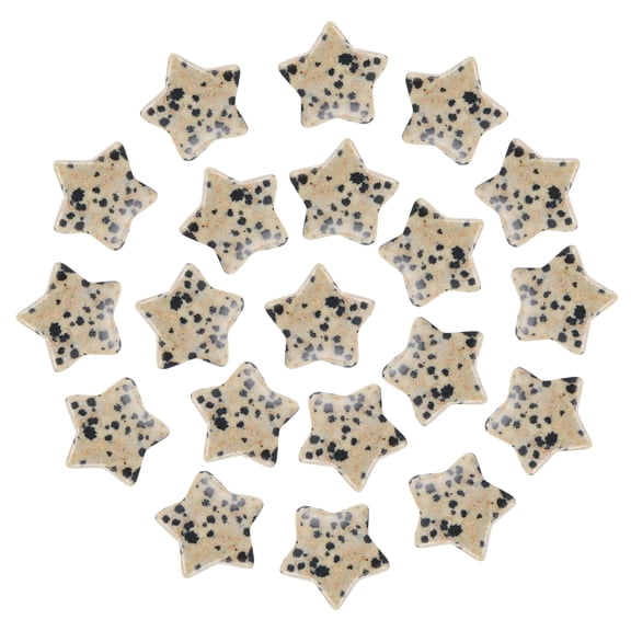 Uxcell 20 Pcs Natural Star Crystal Stone, 0.8 Inch Polished Star Gemstone Crystal Bulk, Pocket Rock Worry Stones for Women Gifts Meditation, Spotted Jasper
