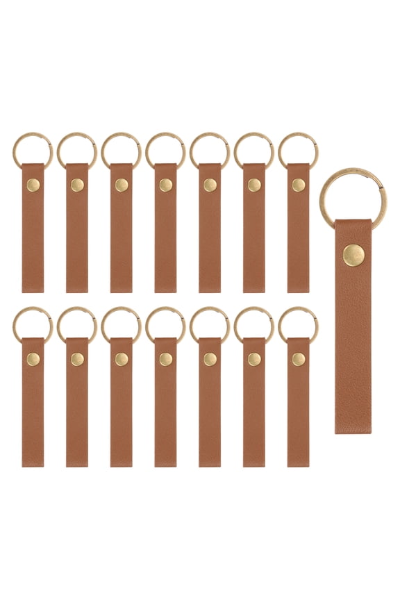 20 Pcs PU Leather Laser Engraving Keychain Blanks (Brown, 4.5" x 0.6")