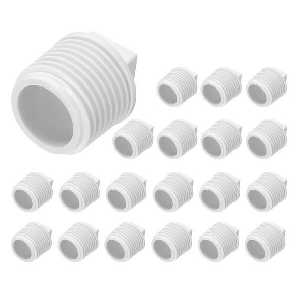 Uxcell 20Pcs Pipe Male Thread Plug 1/2" Threaded NPT Plugs for Pluming Water Line