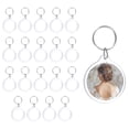 thumbnail image 1 of Uxcell 20 Pcs Photo Frame Keyring, 1.8 Inch Round Photo Keychains, 1 of 5