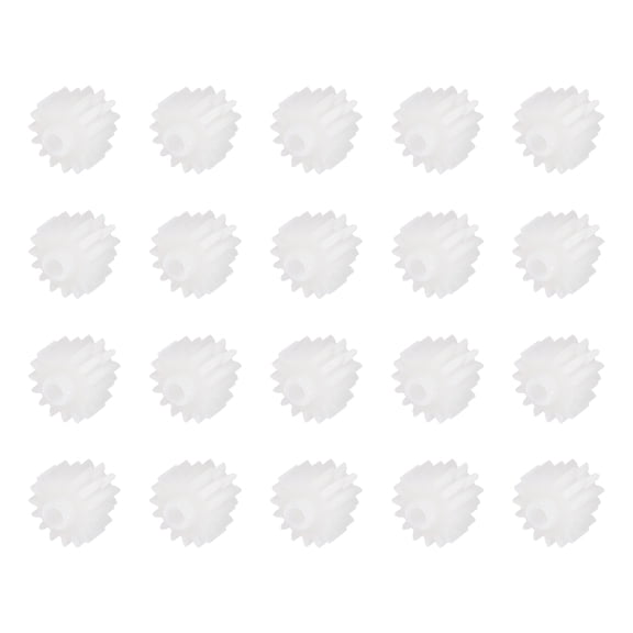 Uxcell 20 Pcs Plastic Gears 16 Teeth Plastic Motor Gear Model 16102B Reduction Gear for RC Car Model DIY Robot (White, Module 0.5)