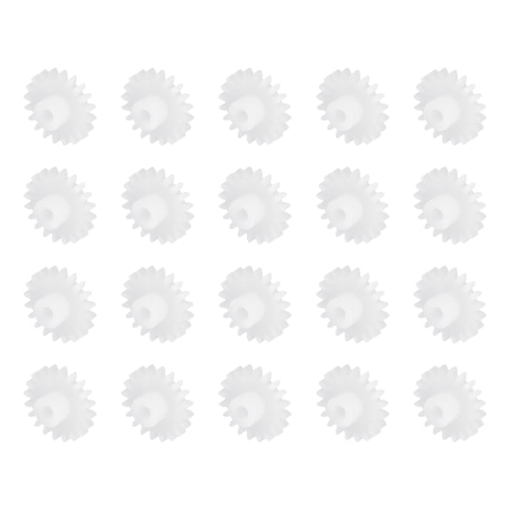 Uxcell 20 Pcs Plastic Gears 20 Teeth Plastic Motor Gear Model 202A Reduction Gear for RC Car Model DIY Robot (White, Module 0.5)