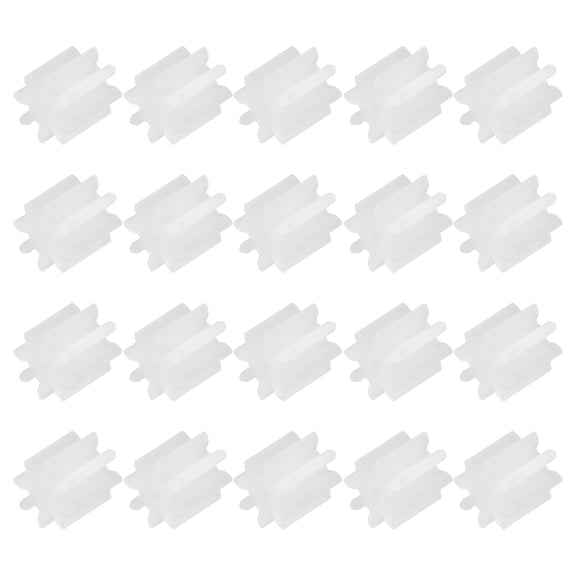 Uxcell 20 Pcs Plastic Gears 8 Teeth Plastic Motor Gear Model 81A Reduction Gear for RC Car Model DIY Robot (White, Module 0.5)