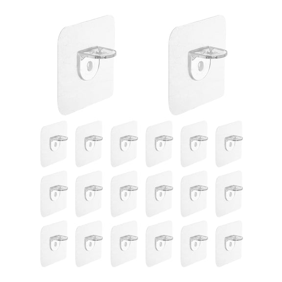 Uxcell 20 Pcs Plastic Shelf Support Peg, Punch Free Self Adhesive Bracket, Partition Pin for Furniture Kitchen Cabinet