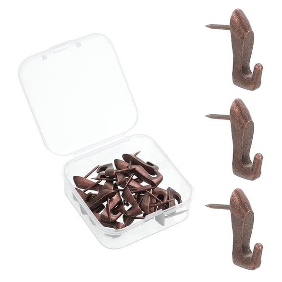 Uxcell 20 Pcs Push Pin Picture Hooks, Zinc Alloy Picture Hanging Nails, Copper