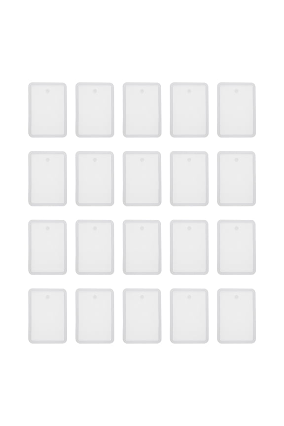 20 Pcs Rectangle Resin Moulds Silicone Pendant Keychain Kit, White