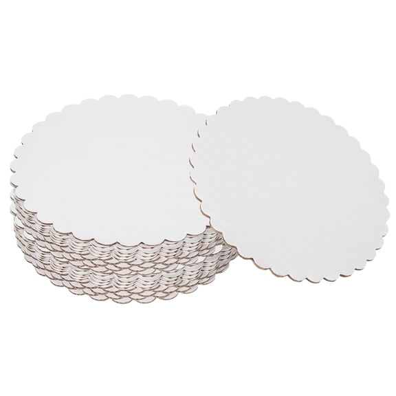 Uxcell 20 Pcs Scalloped Cake Circle Base, 7.9 Inch Cake Cardboards Thick Cardboard Cake Pastry Tray Round Cake Boards for Weddings Parties Birthday Desserts Cupcake (White)