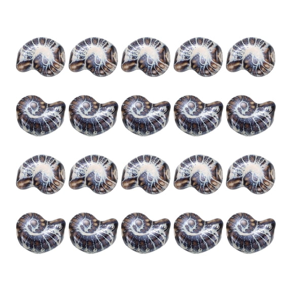 Uxcell 20 Pcs Sea Snail Shell Porcelain Beads, 8 mm Ocean Ceramic Handmade Spacer Loose Beads for Bracelet Necklace Earring Jewelry Making DIY Crafts, Blue Brown