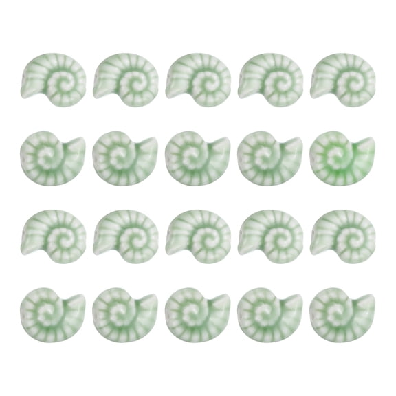 Uxcell 20 Pcs Sea Snail Shell Porcelain Beads, 8 mm Ocean Ceramic Handmade Spacer Loose Beads for Bracelet Necklace Earring Jewelry Making DIY Crafts, Light Green
