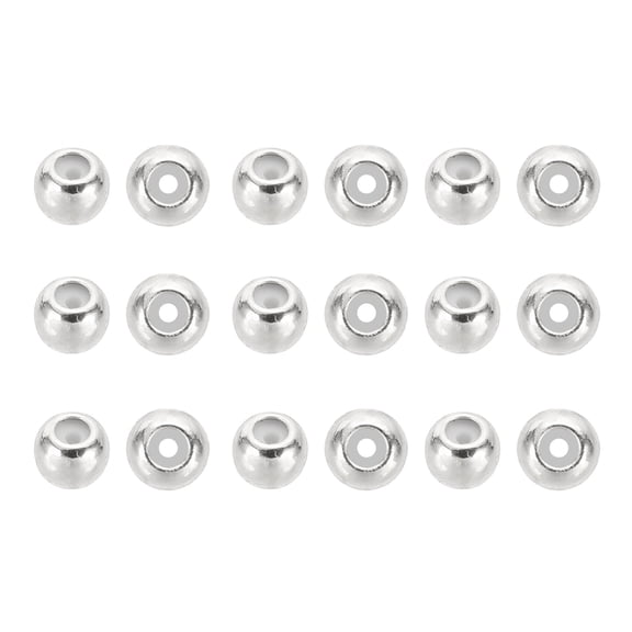 Uxcell 20 Pcs Stopper Positioning Spacer Beads, 5mm Adjustable Slider Clasps Round Beads Metal Loose Beads for Bracelets Necklace Jewelry Making DIY Craft, Silver Tone