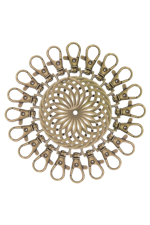 20 Pcs Swivel Snap Hooks with Key Rings, Metal Keychain Lanyard Clip Clasps for DIY Key Chains Jewelry Crafts, Bronze