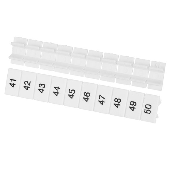 Uxcell 20PcsTerminalMarkerStrip,ZB6TerminalBlocksMarkingLabels (41-50)