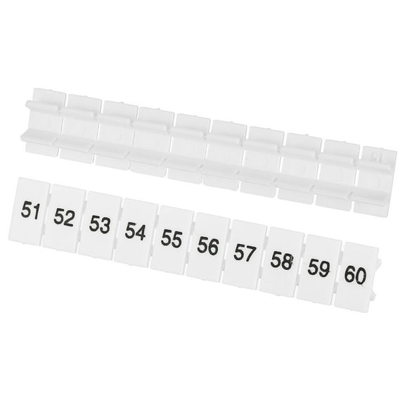 Uxcell 20PcsTerminalMarkerStrip,ZB6TerminalBlocksMarkingLabels 51-60