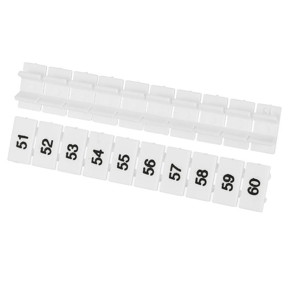 Uxcell 20PcsTerminalMarkerStrip,ZB6TerminalBlocksMarkingLabels (51-60)