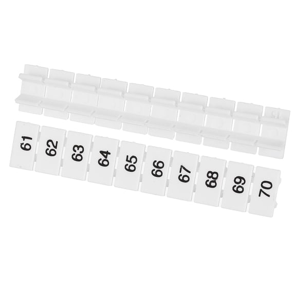 Uxcell 20PcsTerminalMarkerStrip,ZB6TerminalBlocksMarkingLabels (61-70)