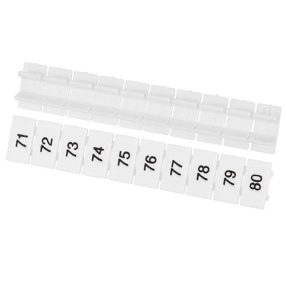 Uxcell 20 Pcs Terminal Marker Strip,ZB6 Terminal Blocks Marking Labels (71-80)