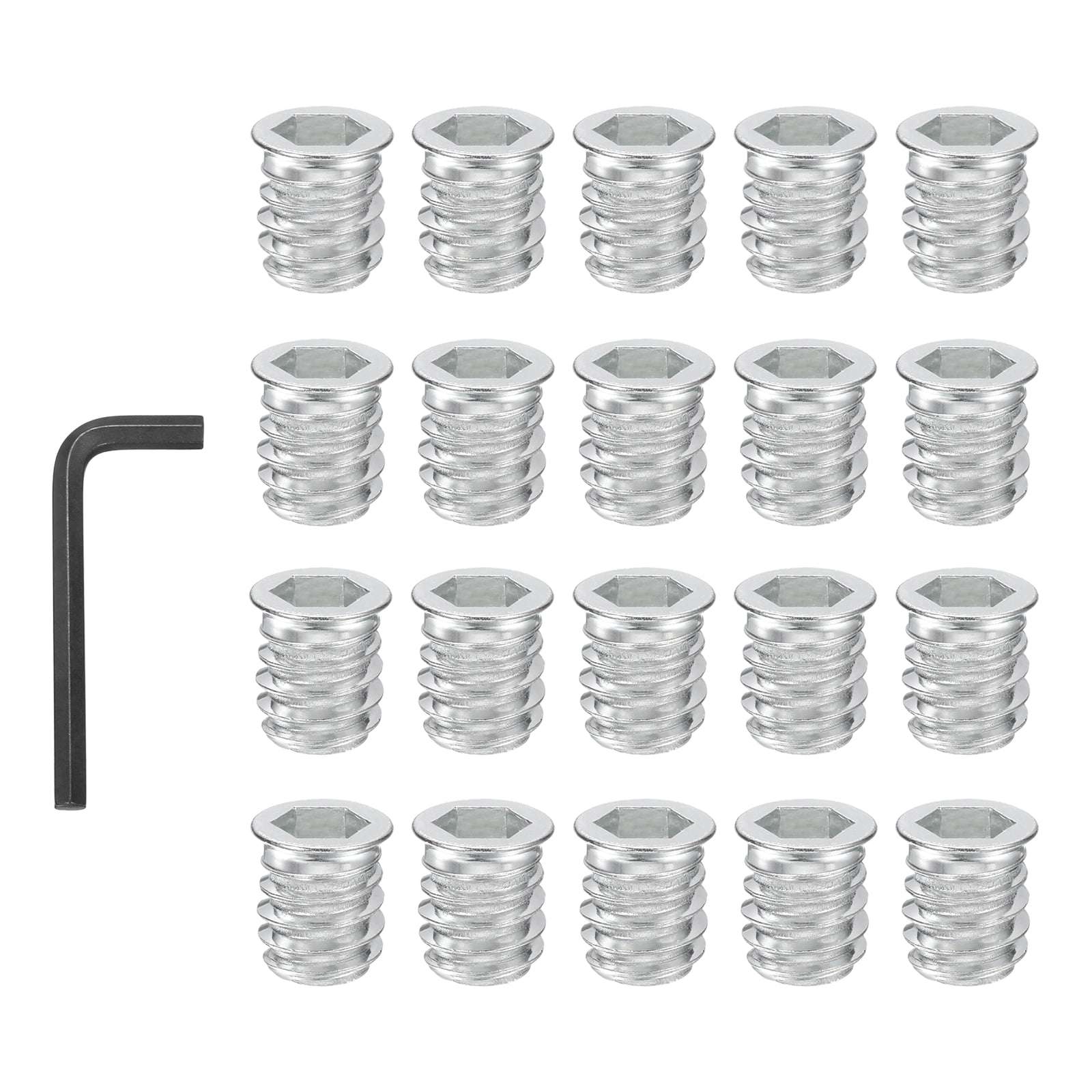 Drive Insert Uxcell 20 Pcs Threaded Inserts Nuts, M6x15mm Hex Socket Drive Threaded ...