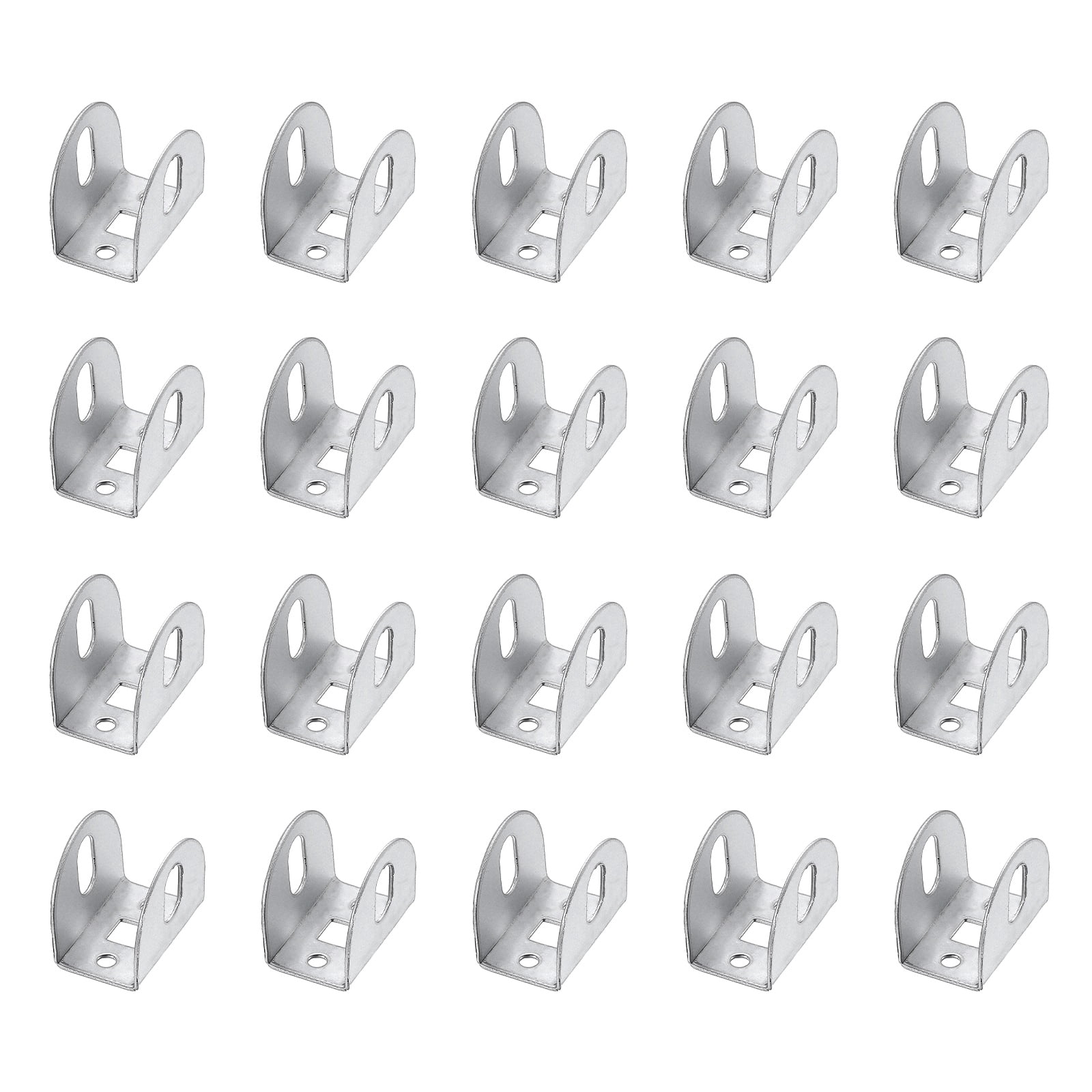 Uxcell 20 Pcs U Bracket for 0.85" Panels, 39 x 27 x 33mm Metal U Shaped Fasteners Brackets for Guardrail or Partitions Connection, Silver